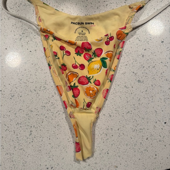 ISO!!!! PacSun Eco Swim Yellow Fruit Print Bottoms size S